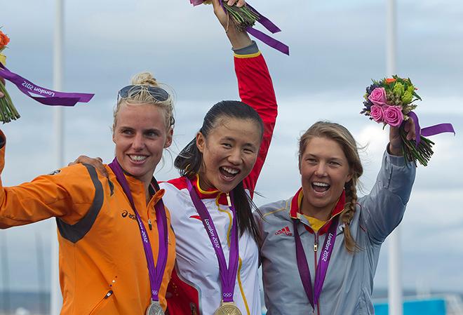 London 2012 Laser Radial podium © Daniel Smith http://www.sailing.org/